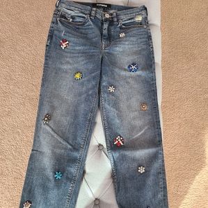 Express high rise girlfriend jeans